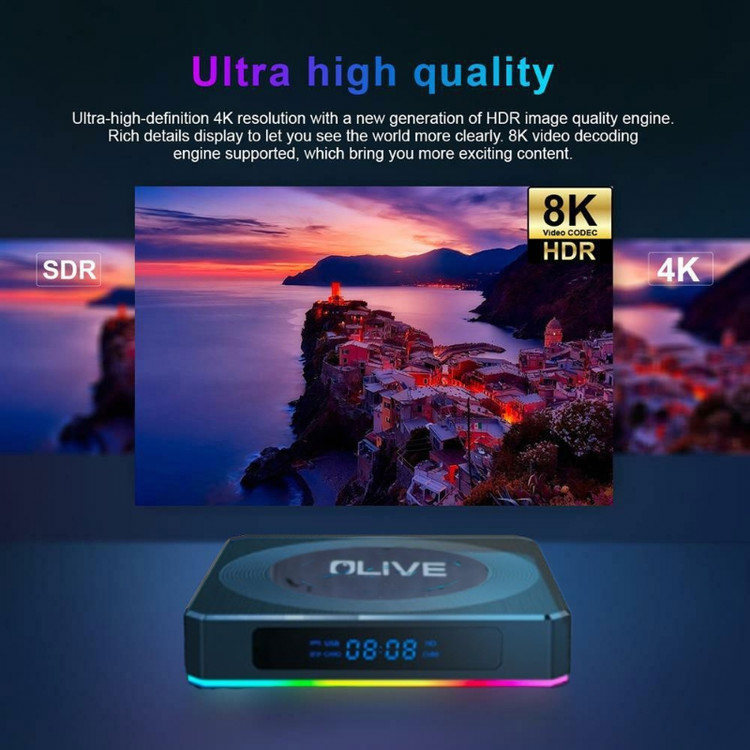 پردازش تصویر 8K اندروید باکس الیو UHD80